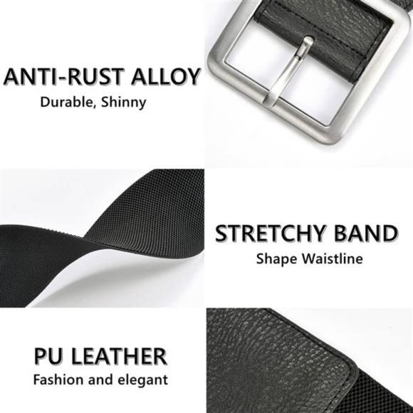 Women Wide Belt, Elastic Cinch Waist Belt for Ladies Dresses, Retro Stretchy Wai main image 4